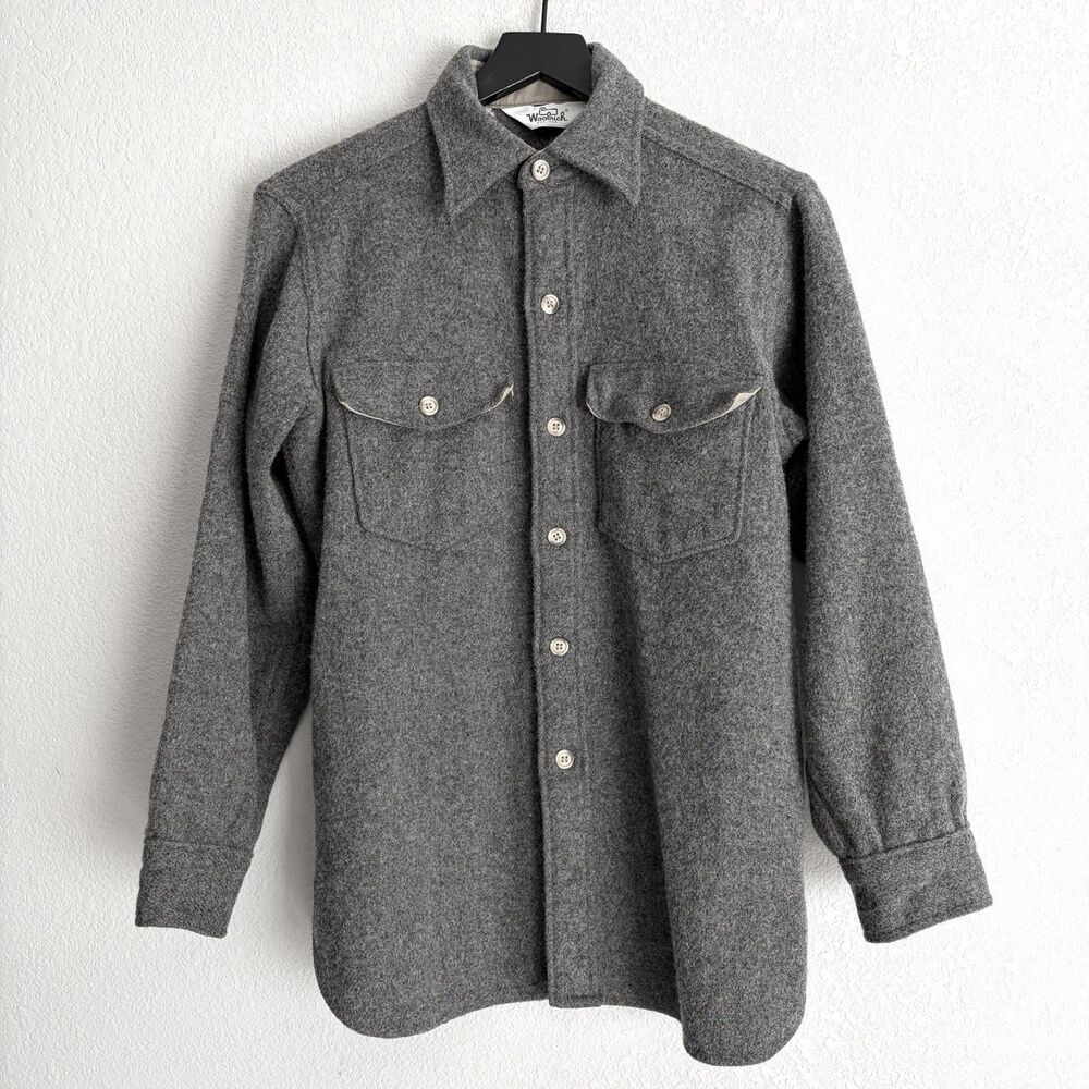 Vintage Woolrich Shirt Jacket Men’s Small Grey